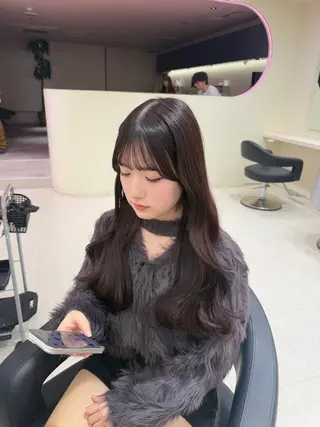 ロング 🎀🫧透明感 ピンクラベンダー💟のヘアスタイル