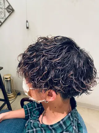 ショート パーマ メンズ biss flare /seyoのヘアスタイル