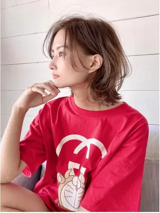 ミディアム カラー ママ美容師🧸谷山 潮音/ReFa取扱店のヘアスタイル