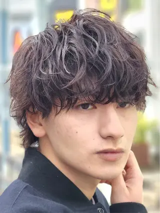 ミディアム カラー パーマ メンズ 似合わせカット /fifth富樫倭のヘアスタイル