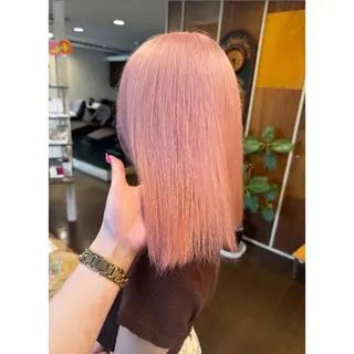 ミディアム ハイトーン/ ダブルカラー/透明感のヘアスタイル