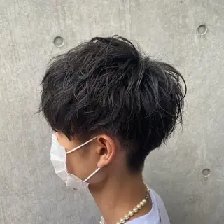 ショート パーマ メンズ 梅田茶屋町メンズ 専門美容師 山元一平のヘアスタイル
