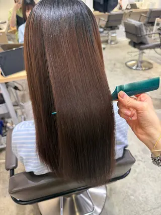 セミロング 🎀縮毛矯正／ パーマ／りんのヘアスタイル