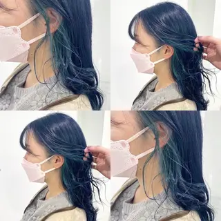 ロング カラー ヘアアレンジ メンズ 🦋重くない暗髪🦋 Hana🦋のヘアスタイル