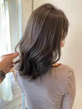 ミディアム カラー 顔まわりカット🌟 くびれヘア/寺門遥輝のヘアスタイル
