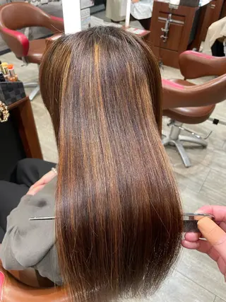 ミディアム カラー パーマ 縮毛矯正/髪質改善/ 石橋代智のヘアスタイル