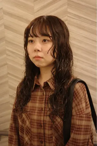 ロング カラー パーマ ミディアムパーマ /癖毛パーマのヘアスタイル