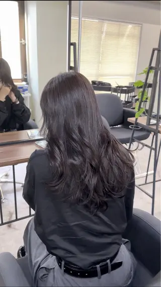 セミロング カラー ヘアアレンジ 切りっぱなしヘアボブ ミディアムヘアRYOのヘアスタイル