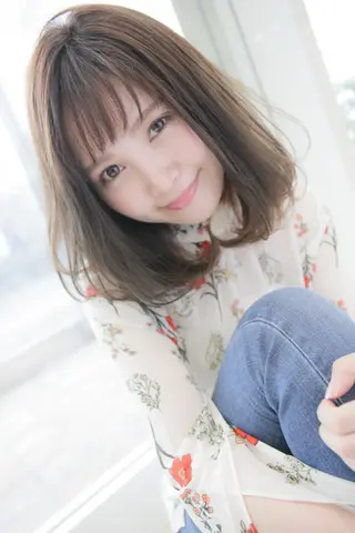 ミディアム カラー パーマ マツエク・マツパ 髪質改善ayame 横山諒のヘアスタイル