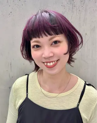 ミディアム カラー 派手髪デザインカラー ヒロカのヘアスタイル