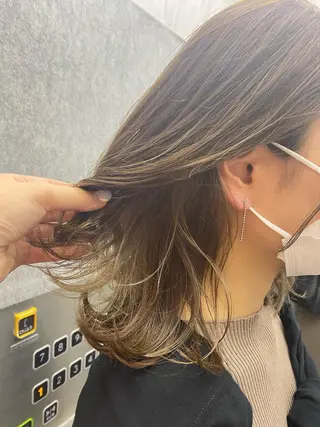 ミディアム カラー 艶カラー/似合わせ 💖Emmy💖のヘアスタイル