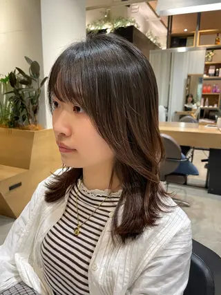 セミロング カラー パーマ ヘアアレンジ 一箭 恵梧/ロングヘアのヘアスタイル