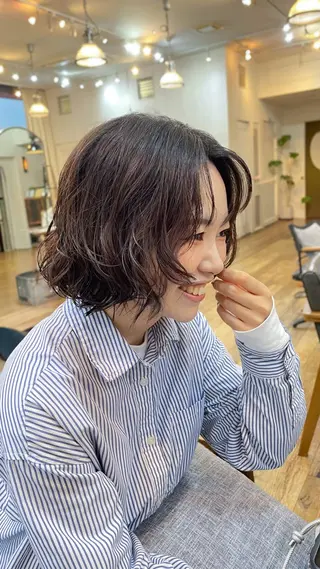 ミディアム パーマ kahona/カラー /パーマ/銀座のヘアスタイル