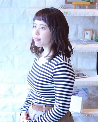 セミロング カラー 土居 正季のヘアスタイル
