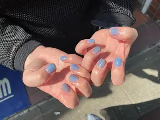 ネイル はばすみれ🎀ﾈｲﾙ 光ﾌｪｲｼｬﾙ ﾍｱのネイルデザイン