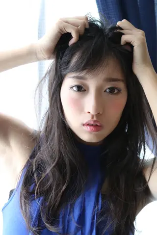 セミロング ロング カラー パーマ 花井 啓好のヘアスタイル
