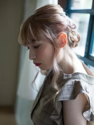 セミロング カラー パーマ ヘアアレンジ メンズ キッズ ネイル マツエク・マツパ premier modelsのヘアスタイル