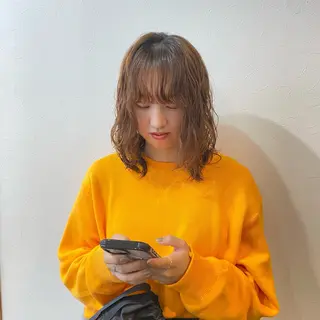 ミディアム パーマ パーマモデル募集中 渥美翔人のヘアスタイル