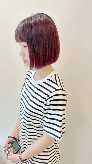 ショート カラー 小顔レイヤー/ ベージュ🤍Rieのヘアスタイル