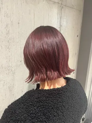 ミディアム カラー ヘアアレンジ ボブ×艶カラー 特化・リクト💥のヘアスタイル