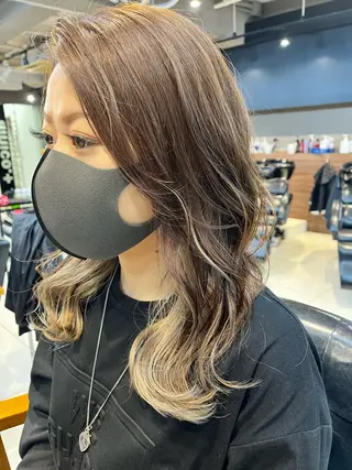 ロング カラー ヘアアレンジ メンズ キッズ ネイル マツエク・マツパ アイブロウ 透明感カラー🤎 ゆりのヘアスタイル