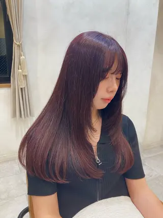 ロング カラー あべ えみのヘアスタイル