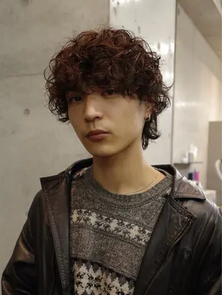 ミディアム パーマ メンズ 🌀パーマ特化 美容師🌀/しゅんのヘアスタイル