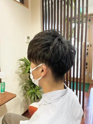 パーマ メンズ 藤本 悠雅のヘアスタイル