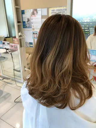 セミロング 福元 保雄のヘアスタイル