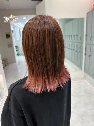 ミディアム カラー 中川 茜里のヘアスタイル