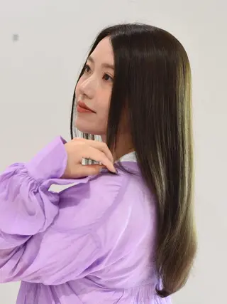 カラー セミロング HASE/艶カラー/ 髪質改善/縮毛矯正のヘアスタイル