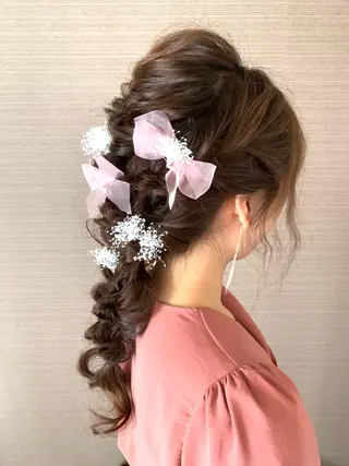 ロング カラー ヘアアレンジ 今雪 聡美のヘアスタイル