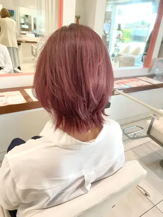 ミディアム カラー ウルフカット ハッシュカット/七海のヘアスタイル
