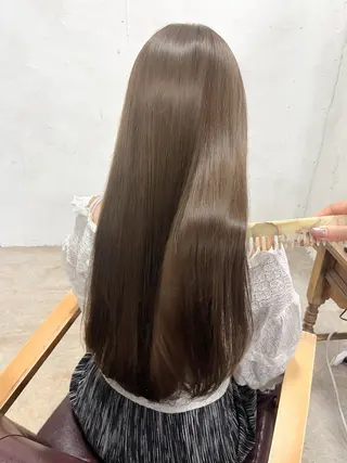 ロング 透けヘア/艶ベージュ ヘアセット/nagiのヘアスタイル