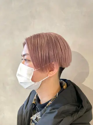 ショート カラー メンズ ハイトーン×レイヤー ／遠藤将太のヘアスタイル