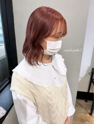 ミディアム カラー パーマ ヘアアレンジ キッズ ネイル マツエク・マツパ アイブロウ Himawari♡ 柔らかいカラーのヘアスタイル