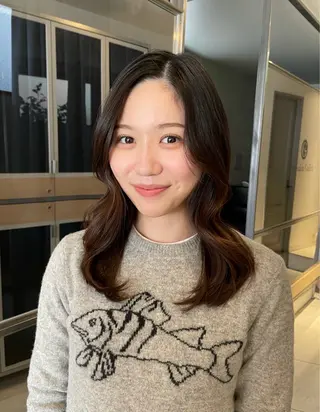 セミロング カラー ヘアアレンジ 艶髪/レイヤーカット 🐣misakiのヘアスタイル