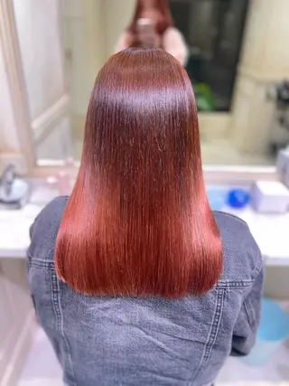 セミロング 🌷ピンク/韓国風 暖色カラー ゆい🌷のヘアスタイル