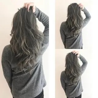 ロング カラー パーマ ヘアアレンジ メンズ キッズ ネイル マツエク・マツパ premier modelsのヘアスタイル