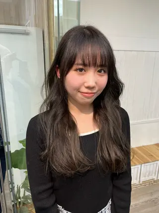 セミロング カラー パーマ ヘアアレンジ 二ヶ月綺麗なデザイン カット/星野六三四のヘアスタイル
