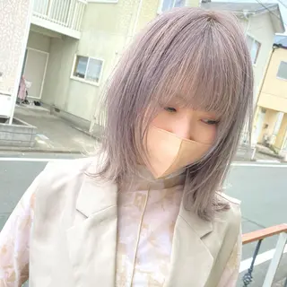 ミディアム ハイトーンカラー🌈 メンズパーマ鈴木康平のヘアスタイル