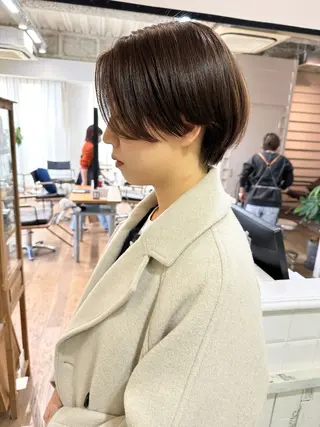 ショート ショート ボブ 梅田 木戸健人のヘアスタイル