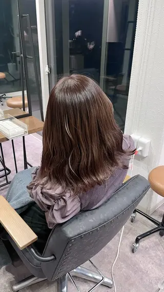 セミロング カラー カットモデル✂️ ゆうかのヘアスタイル