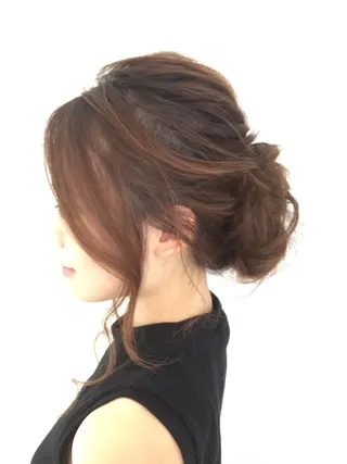 ロング カラー パーマ ヘアアレンジ 山北 咲子のヘアスタイル