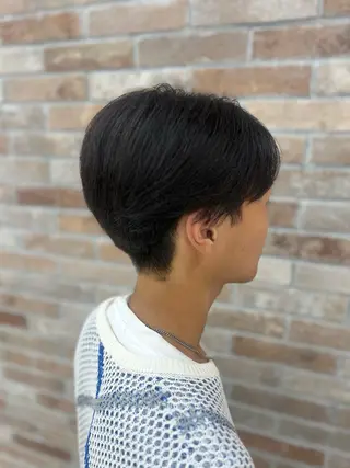 ミディアム カラー メンズ 毛流れ 癖毛カット/ 英山明未のヘアスタイル