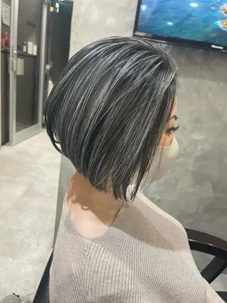 ショート カラー ヘアアレンジ 松井那津子 /ハイライトブリーチのヘアスタイル