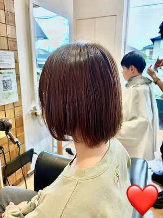 ショート パーマ 秋山知穂🧸縮毛矯正 ショート新越谷南越谷のヘアスタイル