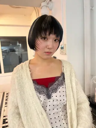 ショート 毛流れセンターパート Sakiのヘアスタイル