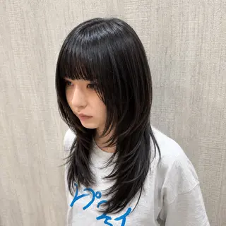 セミロング 店長✨レイヤー✖️ 髪質改善✖️韓国ヘアのヘアスタイル