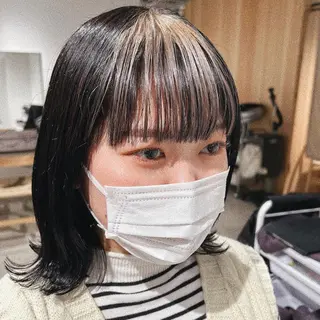 ミディアム カラー スキバサミを使わない カット🌼唯🌼のヘアスタイル
